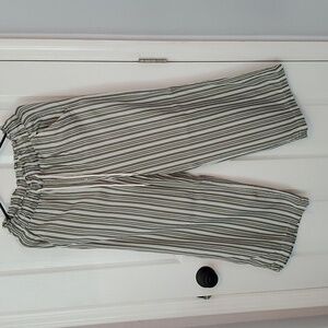 LOFT pants size S green and white stripes